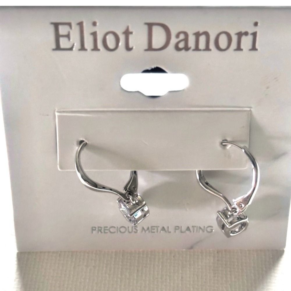 New Full set Eliot Danori Women Sterling Silver CZ Leverback Earrings Drop